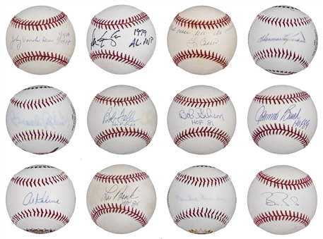 Collection of (12) Baseball Legends and Stars Single Signed Baseballs (PSA/DNA, Mounted Memories & MLB Authenticated)